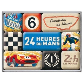 Set of magnets 24h LE MANS RACING 2,2x2,2 / 4,5x2,2 9pcs.