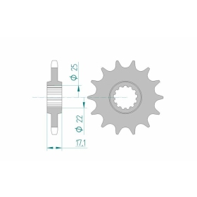 AFAM Steel Standard Front Sprocket 20405 - 525 HONDA CB 500/ CBF/ VFR 1989-2006