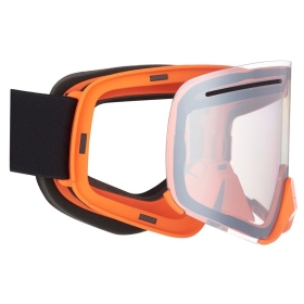 AMOQ Vision Vent+ Magnetic Motocross / Snow Goggles Black / Orange (Silver Mirror)