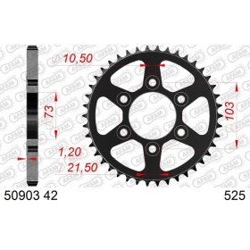 AFAM Steel Standard Rear Sprocket 50903 - 525 42 teeth