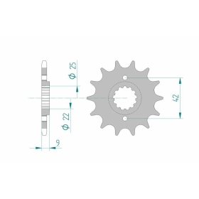 AFAM Steel Standard Front Sprocket 24502 - 520 KAWASAKI 250-650CC 1978-2020