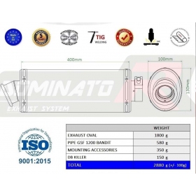 Duslintuvo kompl. Dominator HOMOLOGATED OVAL SUZUKI GSF 1200 BANDIT / S 2006-2007