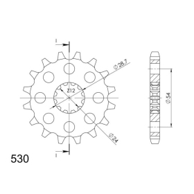 Supersprox Front sprocket 517.17RB with rubber bush