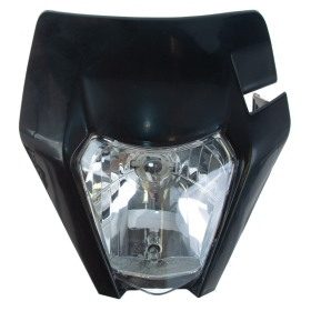 Forte Headlight-Frontmask, KTM-Style Black, inc. Rubberstraps