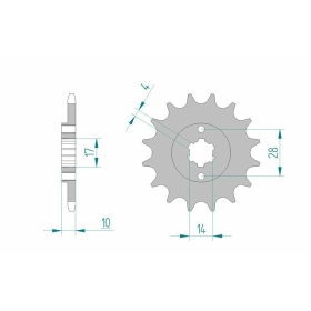 AFAM Steel Standard Front Sprocket 49100 - 420 CAGIVA/DERBI 50CC 1994-2006