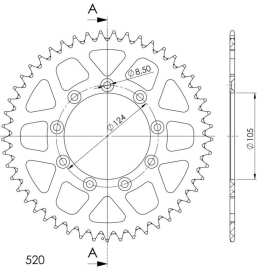 Supersprox Rear Sprocket Alu RAL-151:49 Black 49t