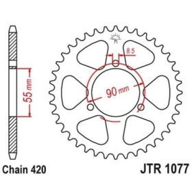 PBR Standard Steel Rear Sprocket 4575 - 420 RIEJU MX / NKD / RS1 / RS2 50cc 2003-2010