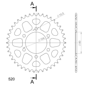 Supersprox Alu Rear sprocket Black 42t