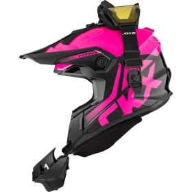 Motocross Helmet + goggles CKX TITAN Polar Pink