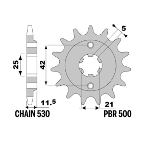 PBR Steel Standard Front Sprocket 500 - 530 DUCATI INDIANA 650 1987