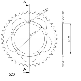 Supersprox Alu Rear sprocket Black 44t