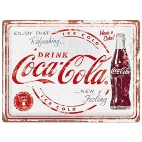 TIN SIGN COCA-COLA REFRESHING 30x40