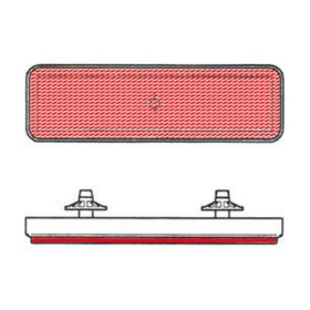 V PARTS raudonas stačiakampis atšvaitas 91x25mm