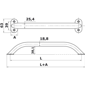 Osculati turėklai 450 mm 