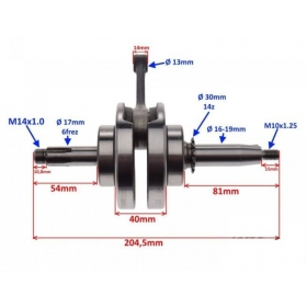 Crankshaft ZS154FMI-2 / Pin Ø13 4T