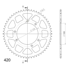 Supersprox Rear Sprocket, Red, 58 teeth