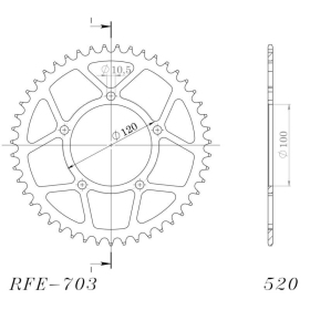 Supersprox / JT Rear sprocket 703.44 44t