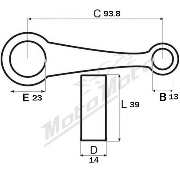 Connecting rod set, 22mm pin. Porsche 912/356 set of 4 - 61610301203/1 |  Design 911