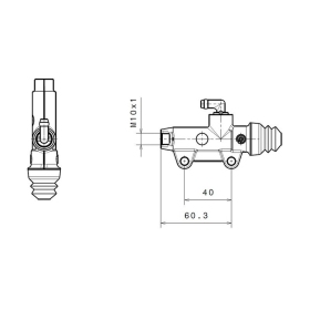 BREMBO Rear Brake Master Cylinder Ø13mm Black