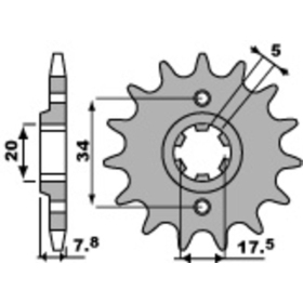 PBR Steel Standard Front Sprocket 279 - 520 HM / HONDA 125-250cc 1987-2019