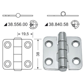 Osculati Hinge 38x39 mm