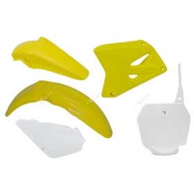 RACETECH Plastic Kit SUZUKI RM85 2002-2022 Yellow/ White