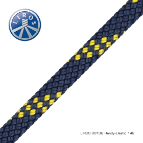 Liros Handy-Elastic navyblue/yellow 18mm x 15m