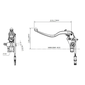 BREMBO Clutch Master Cylinder Ø15x19mm Titanium DUCATI / MV AGUSTA / TRIUMPH