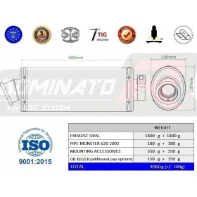 Exhausts silincers Dominator Oval DUCATI MONSTER 620 2002-2006