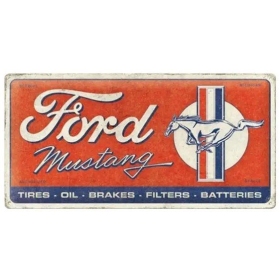 Metal tin sign FORD MUSTANG HORSE 25x50