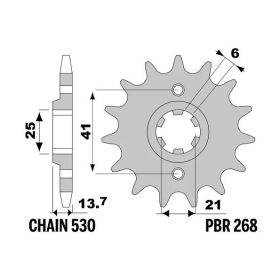 PBR Steel Standard Front Sprocket 268 - 530 HONDA VF 400 1984