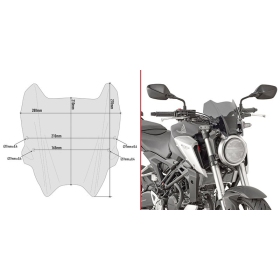 GIVI windscreen, transparent HONDA CB125-300R 18-22