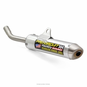 PRO CIRCUIT 304 Muffler Brushed Aluminum/Stainless Steel End Cap Yamaha YZ 85cc 2019-2024