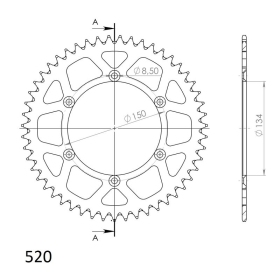 Supersprox Alu Rear sprocket KA KX125/250/450 Black 51