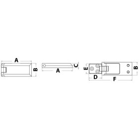 Osculati hinge Pyramid 95x40mm