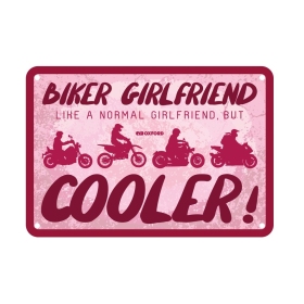 Oxford Garage Metal Sign: Biker Girlfriend