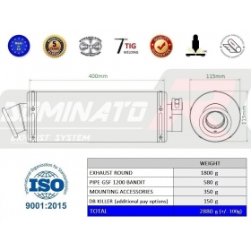 Duslintuvo kompl. Dominator ROUND SUZUKI GSF 1200 N / S BANDIT 1996-2000