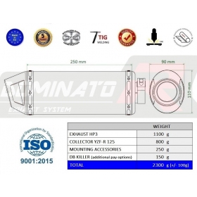 Duslintuvo kompl. Dominator HP3 YAMAHA YZF R 125 2019-2020