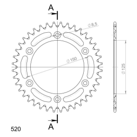 Supersprox Alu Rear sprocket KTM/Husaberg Orange 38t