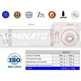 Exhausts kit Dominator Round CAGIVA RAPTOR 1000 2000-2005