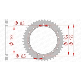 AFAM Steel Standard Rear Sprocket 12500 - 520 YAMAHA DT/SR/IT 175-500CC 1975-2016