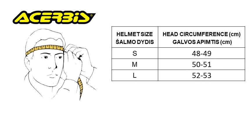 ACERBIS size table