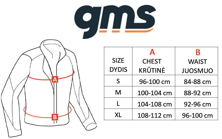 GMS size table