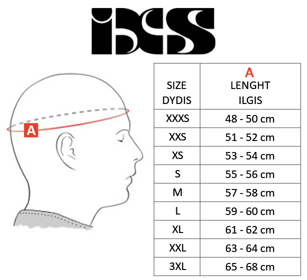 IXS size table