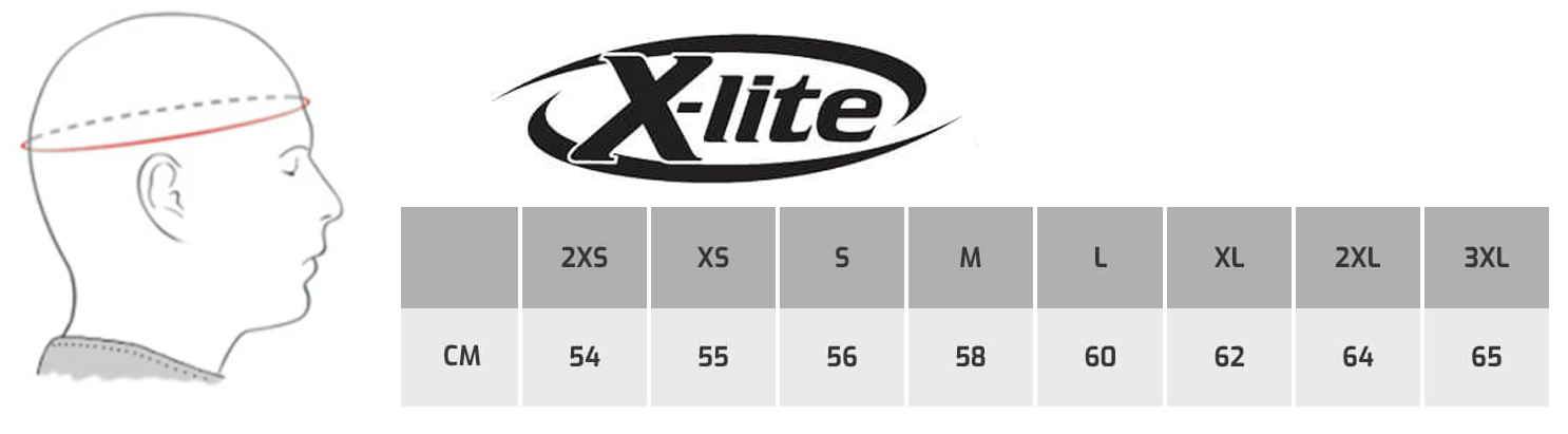 X-LITE dydžių lentelė